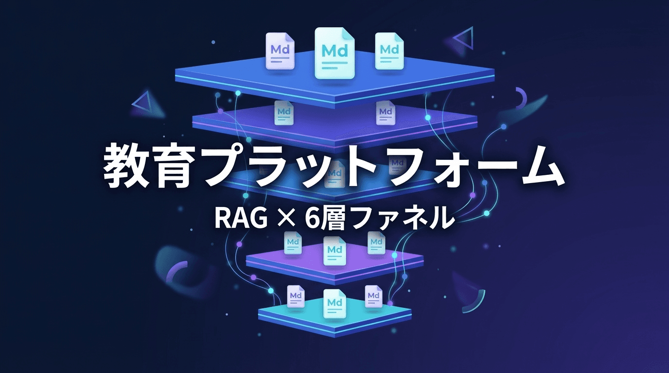マークダウンで作る教育プラットフォーム — RAGドキュメント × 6層販売ファネル