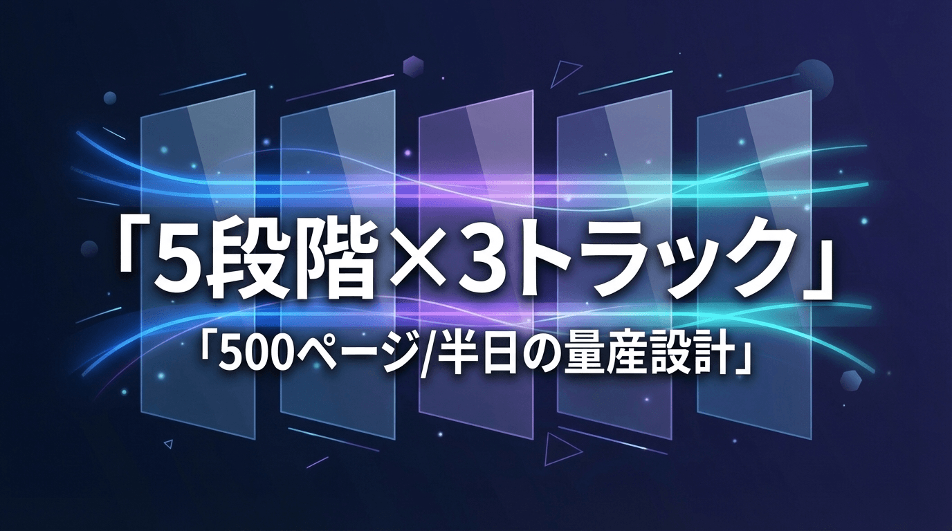 5段階パイプライン × 3トラック — 哲学ベースのコンテンツを500ページ/半日で量産する仕組み